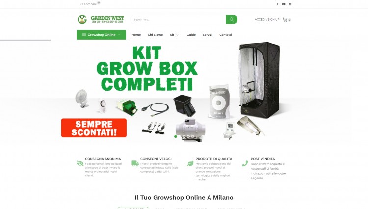 E-commerce sito web Garden West